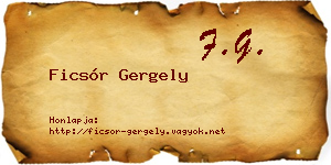Ficsór Gergely névjegykártya